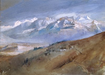 Vista da minha janela na Mornex onde fiquei um ano, 1862 (wc no papel) de John Ruskin