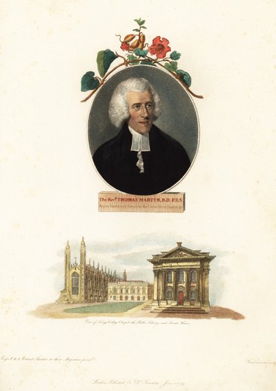 Thomas Martyn, Professor de Botânica, Universidade de Cambridge. 1799 (gravura) de John Russel