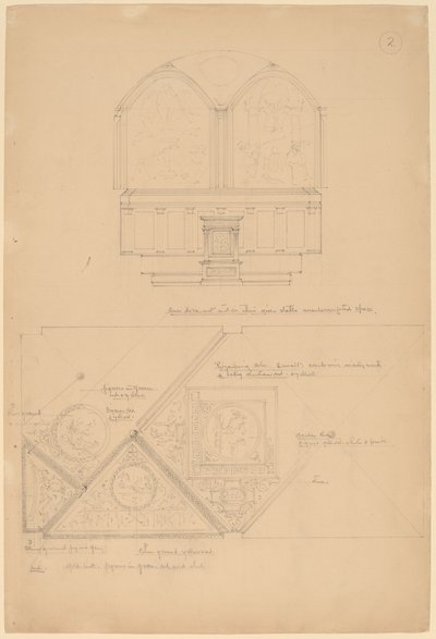 Estudo de um Retábulo e Painéis de Teto de John Russell Pope