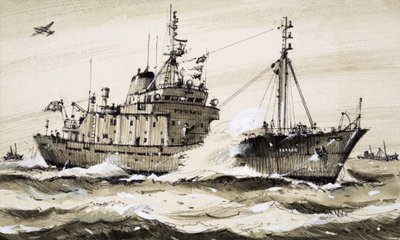 Uma fragata britânica a patrulhar o Mar do Norte de John S. Smith