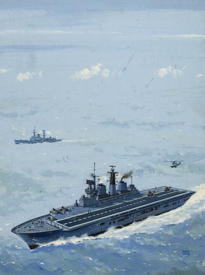 HMS Invincible (guache sobre papel) de John S. Smith
