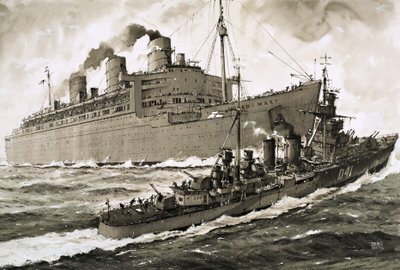 O Queen Mary embate no cruzador Curacoa de John S. Smith