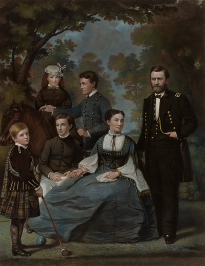 O General Grant e a sua família de John Sartain
