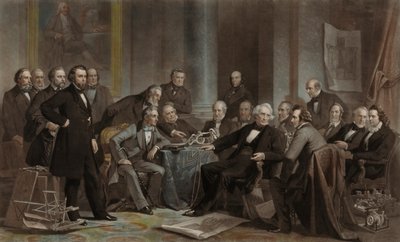 Homens de progresso e invenção (na Cooper Union, 1857) de John Sartain