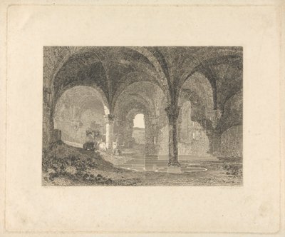 Cripta em Kirkstall Abbey, Yorkshire de John Scott