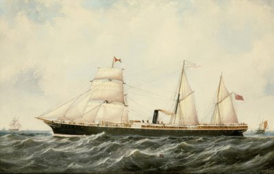 John Scott, navio a vapor Arratoon Apcar - pintura, 1873 de John Scott