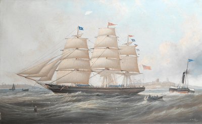 O navio Utinia ao largo de Tynemouth de John Scott