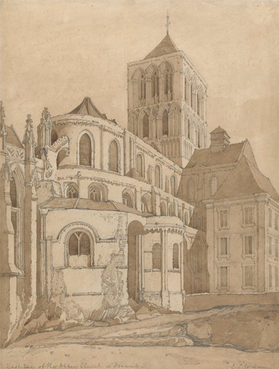 Igreja da Abadia em Fecamp, Normandia de John Sell Cotman