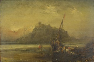 Cena de praia (óleo sobre papel) de John Sell Cotman