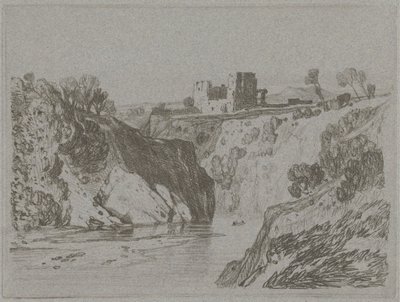 Castelo Acima de um Desfiladeiro Rochoso de John Sell Cotman