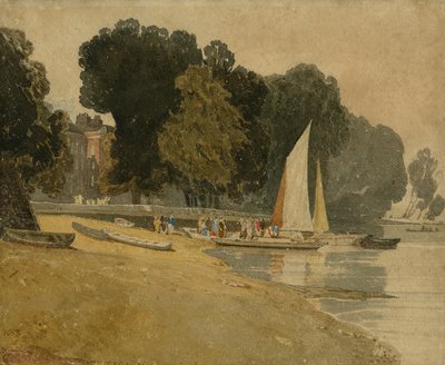 Cheyne Walk, Londres, c.1809-10 (wc no papel) de John Sell Cotman