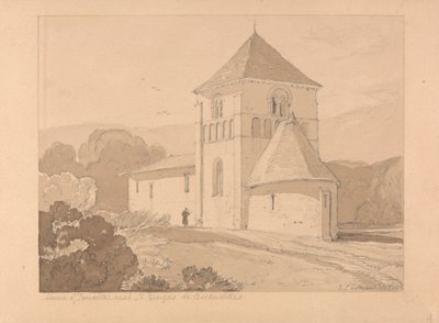 Igreja de Yainville, perto de Saint Georges de Bocherville, Normandia de John Sell Cotman