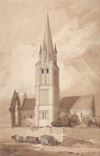 Igreja de Douvres, Normandia de John Sell Cotman