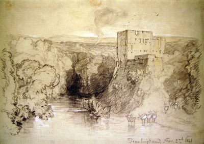 Framlingham: o Castelo e o Rio de John Sell Cotman