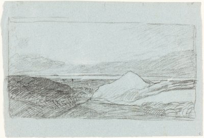 Paisagem com colinas e água de John Sell Cotman