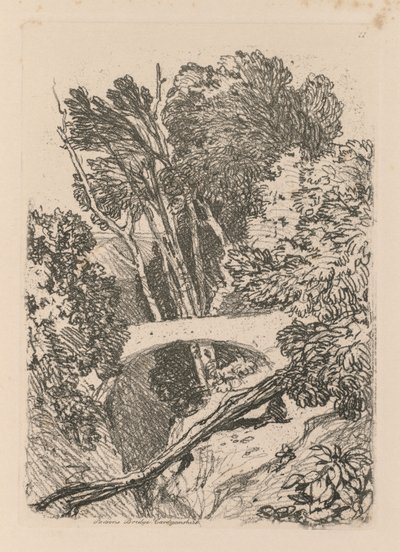 Liber Studiorum: Placa 11: Ponte de Parson, Cardingshire de John Sell Cotman