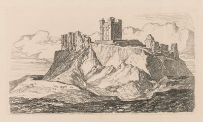 Livro de Estudos: Placa 30, Castelo de Bambro, Northumberland de John Sell Cotman