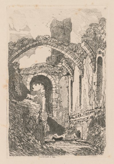 Estudos estão livres da placa 33, Conway Castle, N. Wales de 1838. de John Sell Cotman