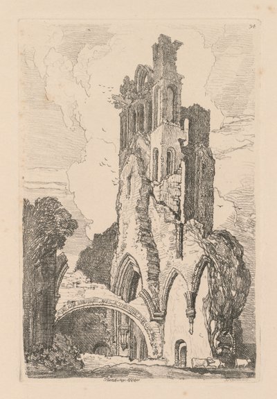 Estudos estão Placa livre 34, Llanathony Abbey, Monmouthshire de 1838. de John Sell Cotman