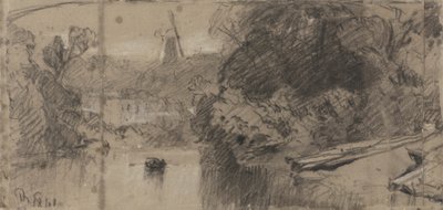 Paisagem do rio, Provavelmente perto de Thorpe, Norfolk de John Sell Cotman