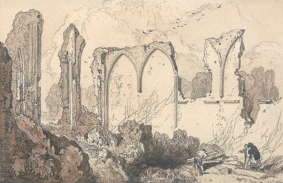 Ruína atrás da Escola Livre, Thetford, Suffolk de John Sell Cotman