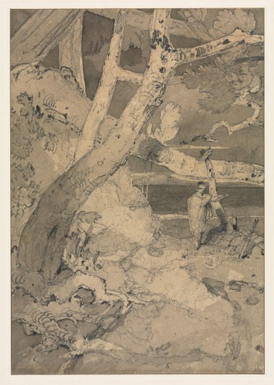Viajante em uma paisagem da floresta, 1806. de John Sell Cotman