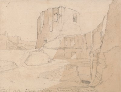 Vista do Donjon de Chateau Gaillard, perto de Andelys, Normandia de John Sell Cotman
