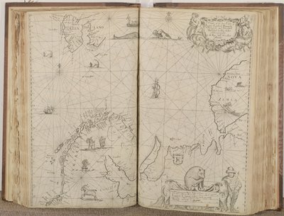 Um gráfico das costas marítimas da Rússia, Lapônia, Finmarke, Nova Zemla e Groelândia, 1671 de John Seller