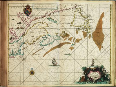 Uma carta da costa da América desde a Terra Nova até ao Cabo Cod de John Seller