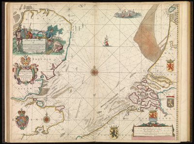 Carta das costas marítimas de Inglaterra, Flandres e Holanda, c.1672 (gravura) de John Seller