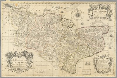 Kent, efetivamente levantada e delineada por John Seller, c.1680 (gravura) de John Seller