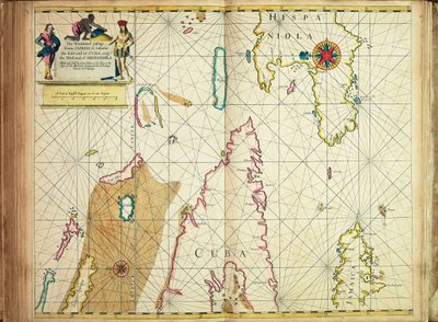 A passagem de barlavento da Jamaica, entre o extremo leste de Cuba e o extremo oeste de Hispaniola de John Seller