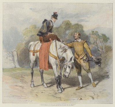 O coração de Denise (cromolitho) de John Seymour Lucas