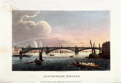 Southwark Bridge, Londres, 1819 de John Shury