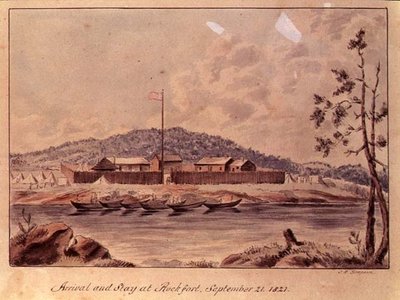 Chegada e estadia em Rockfort, 1821 (wc no papel) de John Simpson