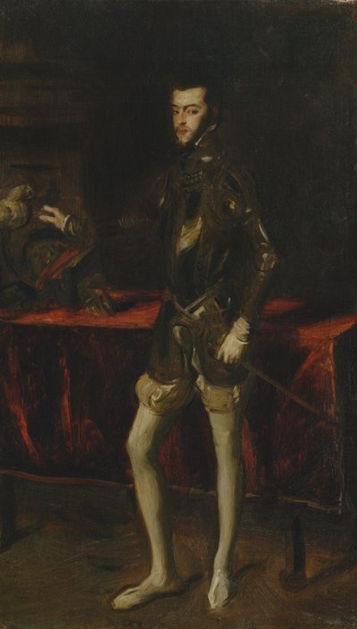 Cópia depois de Titians Portrait of Philip II de John Singer Sargent