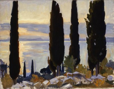 Ciprestes em San Vigilio, 1913 de John Singer Sargent