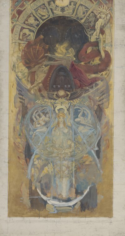 Design para a Biblioteca Pública de Boston, 1890-4 de John Singer Sargent