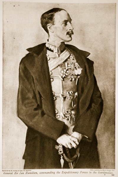 General Sir Ian Hamilton, comandante das Forças Expedicionárias nos Dardanelos, 1914-19 de John Singer Sargent
