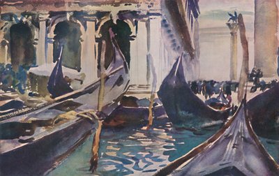 Gôndolas pela Piazzetta, c1904, 1925. de John Singer Sargent