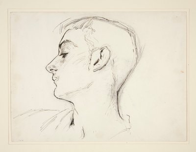 Cabeça de um jovem no perfil de John Singer Sargent