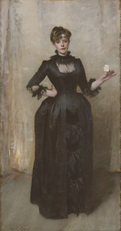 Senhora com a rosa (Charlotte Louise Burckhardt), 1882 de John Singer Sargent