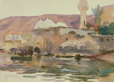 Lago Tiberíades (aguarela sobre papel) de John Singer Sargent