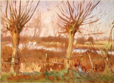 Landscape with Trees, Calcot-on-the-Thames, c.1888 (óleo sobre tela) de John Singer Sargent