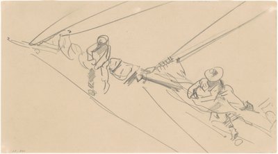 Homens em um Spar, c. 1876. de John Singer Sargent