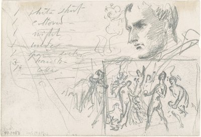 Cabeça Napoleônica e Julgamento de Paris [verso] de John Singer Sargent