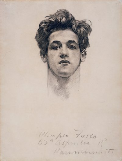 Olímpio Fusco, c.1900-10 (carvão e toco no papel) de John Singer Sargent