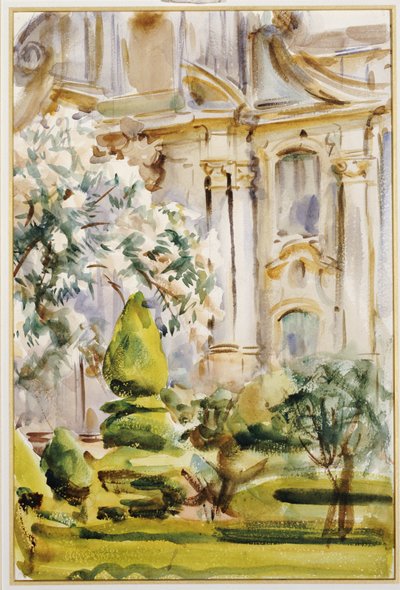 Palácio e jardins, Espanha, 1912 de John Singer Sargent