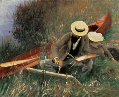 Paul Helleu esboçando sua esposa, 1889 de John Singer Sargent