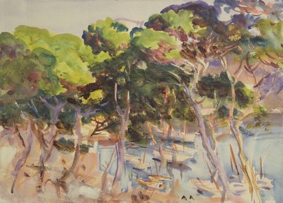 Porto de Soller, 1907-08 (wc no papel) de John Singer Sargent